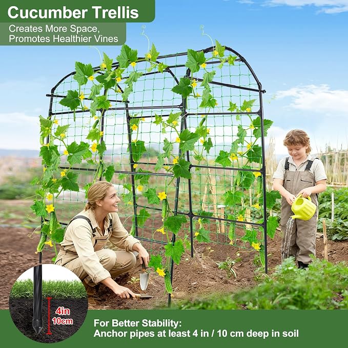 Garden Arch Tunnel Trellis for Climbing Plants Outdoor, 7 ft Tall Metal Walkway - Image 3