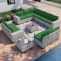 12-Piece Outdoor Patio Furniture Set Wicker Sectional Sofa Set, Patio by MuphyersPatioFurniture