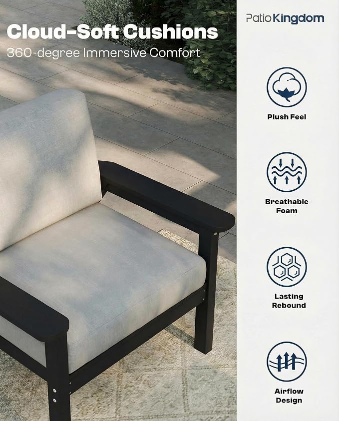 7 Piece Patio Conversation Sets, Outdoor Couch - Image 2