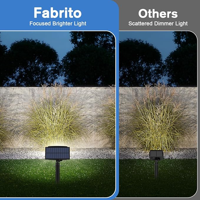 Fabrito Large Solar Spot Lights Outdoor 2 Pack, 1000 Lumens High Brightness - Image 3
