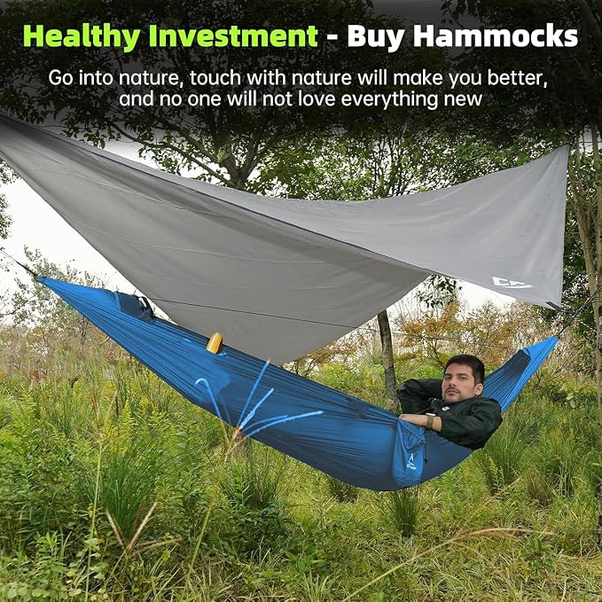 Camping Hammock with Mosquito Net, Underquilt & Rain Fly Tarp – 2 Person - Image 3