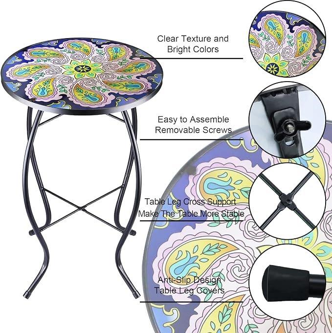 12 Inch Small Outdoor Side Table - Image 4