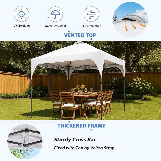Pop Up Canopy, 10x10 FT Instant Outdoor Canopy Tent - Image 2