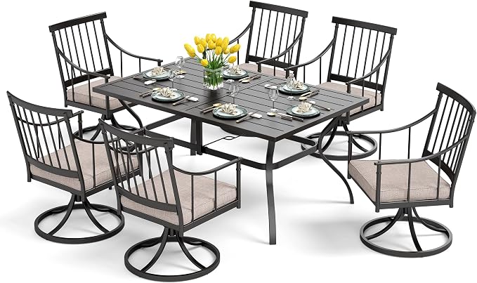 PHI VILLA 7 Pieces Outdoor Dining Set by PHIVILLAThepioneerofcomfortablehouseholdsupplies