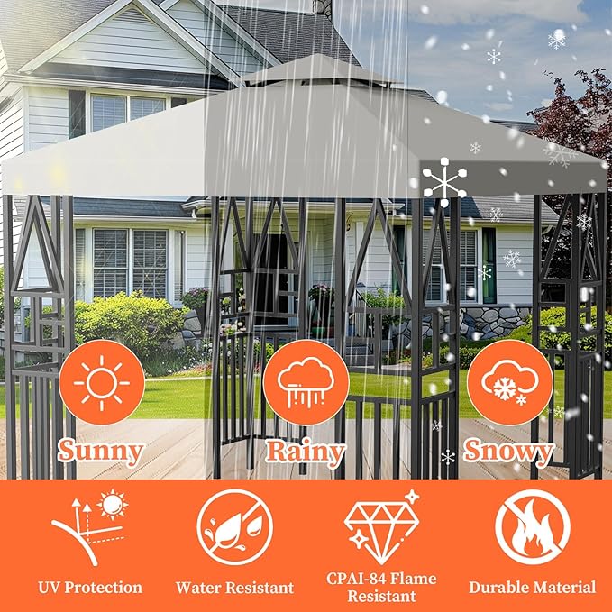 Gazebo Canopy Replacement 10x10ft Outdoor Shelter - Image 2