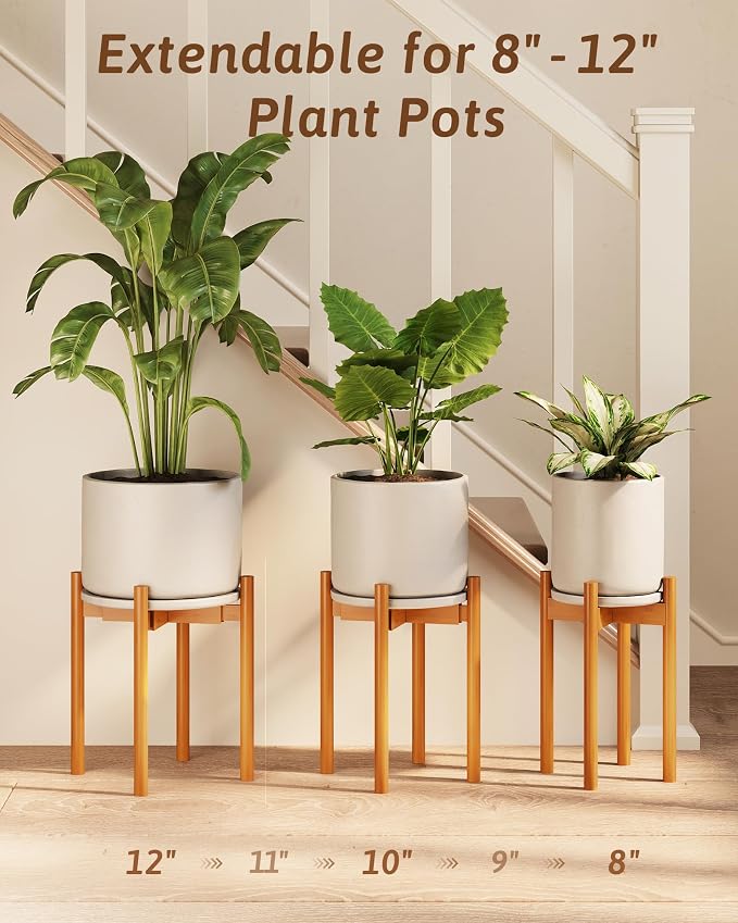 Adjustable Plant Stand Indoor, Bamboo Plant Stand Fits 8 9 10 11 12 Inches - Image 7