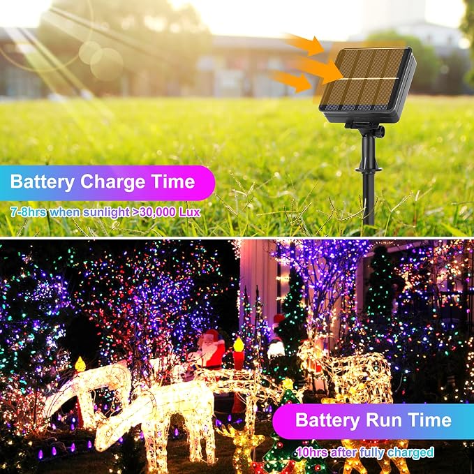 Extra-Long 288FT 800LED Solar Fairy String Lights, 8 Lighting Modes - Image 4