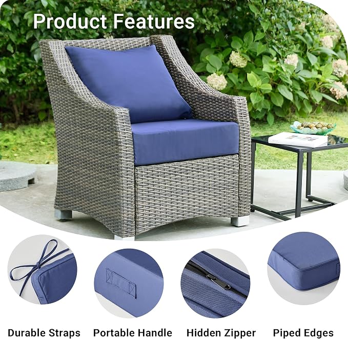Outdoor Cushions for Patio Furniture, Outdoor Seat Cushion Set 24 x 24 x 5.75 - Image 5