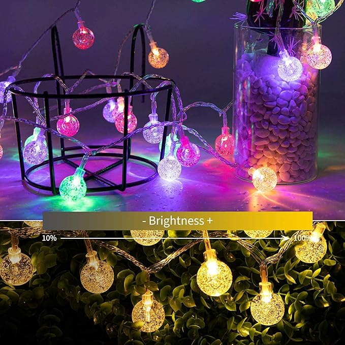 Minetom Globe String Lights Plug in - 33 ft 100 LED USB Crystal Globe Fairy - Image 3