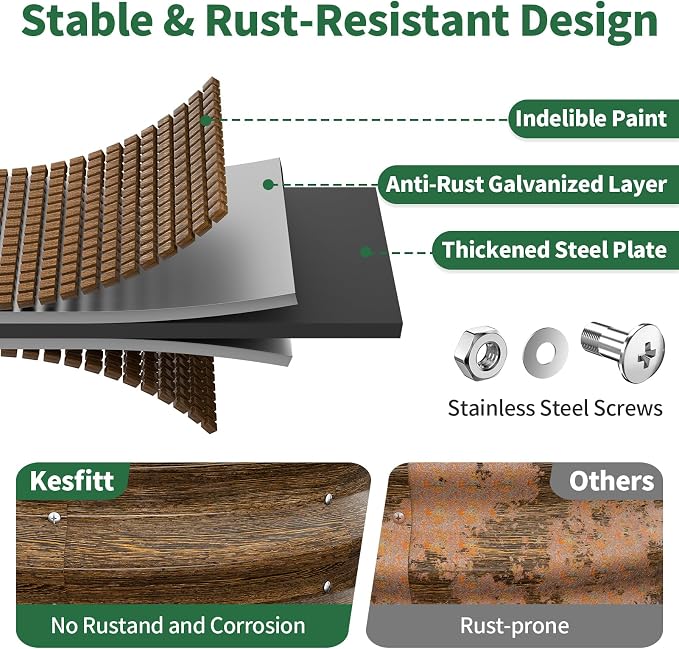 Kesfitt Round Metal Raised Garden Bed, 18-Inch Deep Galvanized Steel Garden Bed - Image 2