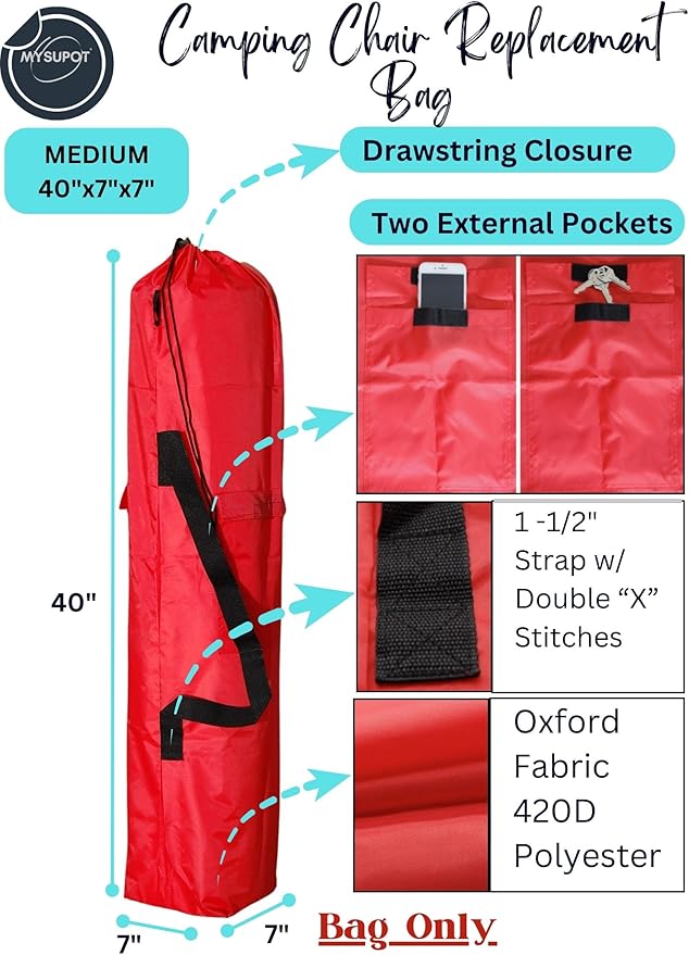 40"x7"x7" Replacement Bag for Folding Camping Chair, Camp Chairs, Yoga Mat - Image 3