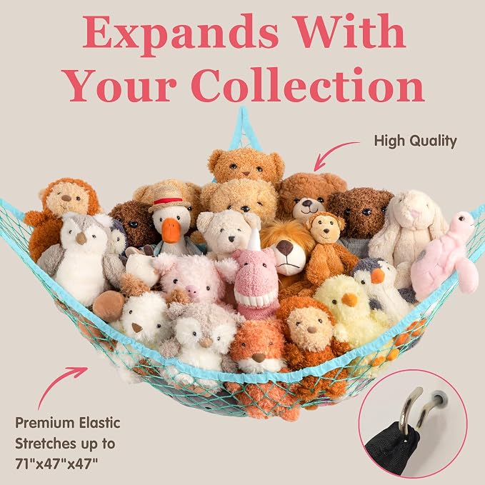 Stuffed Animal Storage Hammock Net Corner - Image 5
