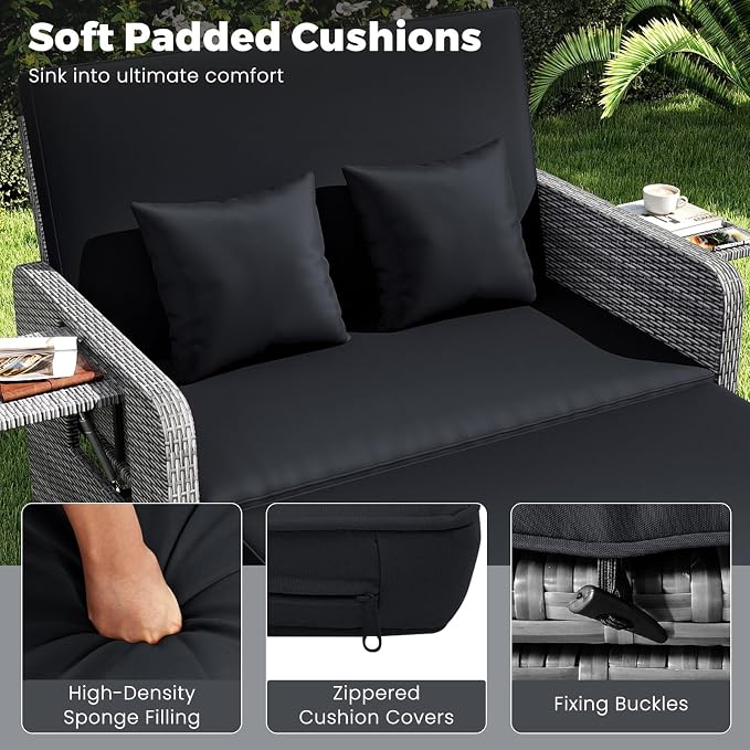 HAPPYGRILL Patio Rattan Wicker Daybed - Image 6