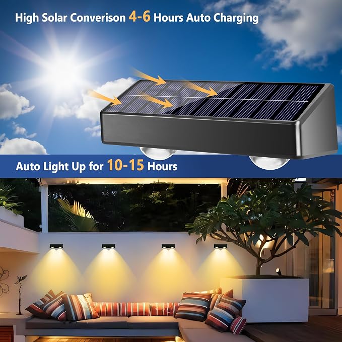 Brizled 12 Pack Solar Fence Lights, RGB + Warm White + Cool White Outdoor Solar - Image 6
