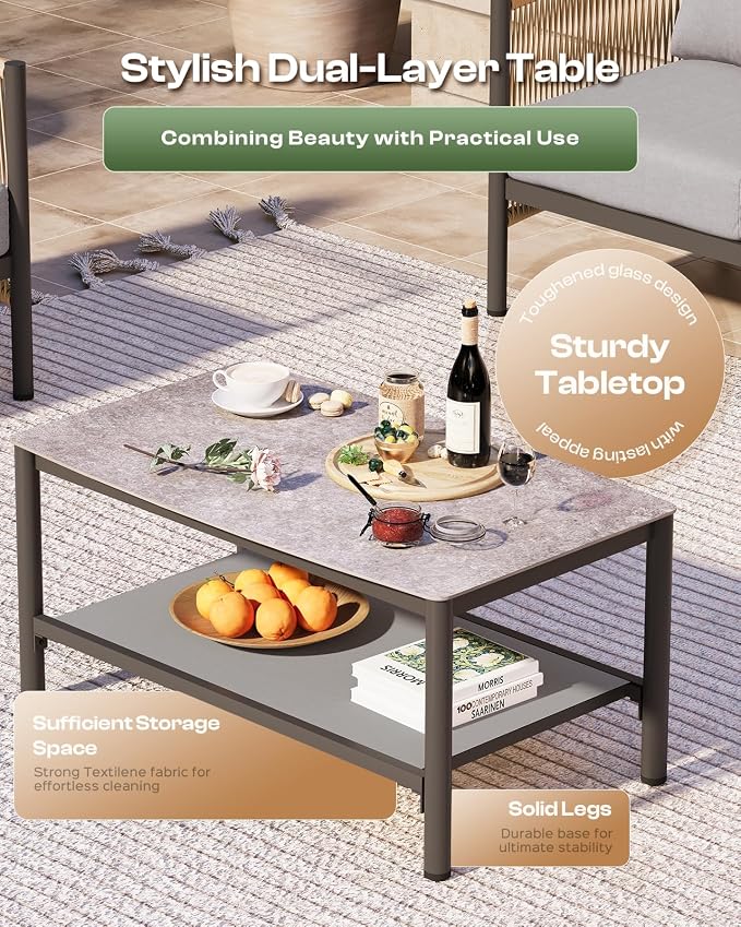 Aluminum Outdoor Patio Furniture Set - Image 4