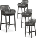 PURPLE LEAF Outdoor 29" Bar Stools Set of 4, Boho Patio Bar Height Chair by PURPLELEAF