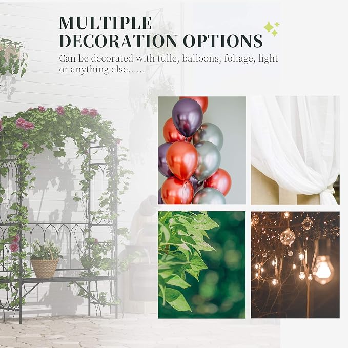 Outsunny Metal Trellis Arbor Arch - Image 4