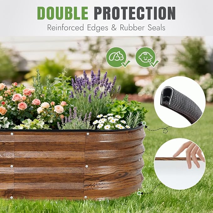 INNO STAGE 3Pcs Galvanized Raised Garden Bed Kit, Outdoor Metal Raised Garden - Image 3