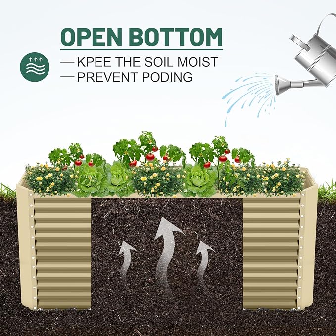 Land Guard 8x4x3ft Rectangular Galvanized Raised Garden Beds, Large-Capacity - Image 6