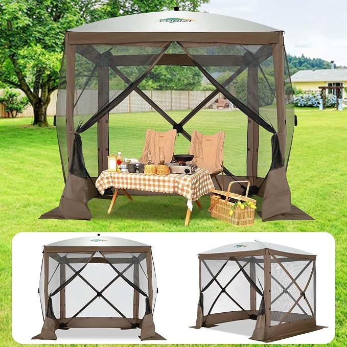 COBIZI 6x6 FT Pop up Gazebo Tent, Waterproof Instant Screen by COBIZI