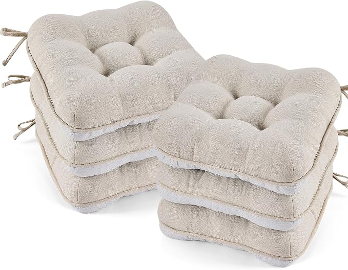BETU Chair Cushions for Dining Chairs Set of 6, 3.5" Thick Kitchen Table Chair by BETU