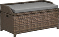 Outsunny 38 Gallon Outdoor Wicker Storage Bench Deck Box, PE Rattan Patio by Outsunny