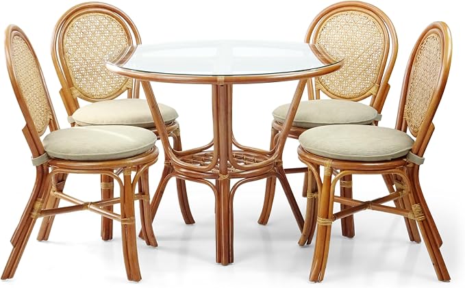 Pelangi Rattan Wicker Round Dining Table - Image 5