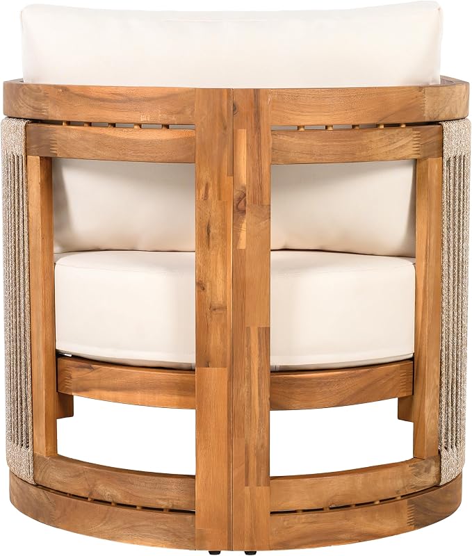 Merax 4-Piece Patio Premium Acacia Wood Outdoor Furniture Set, All Weather - Image 7