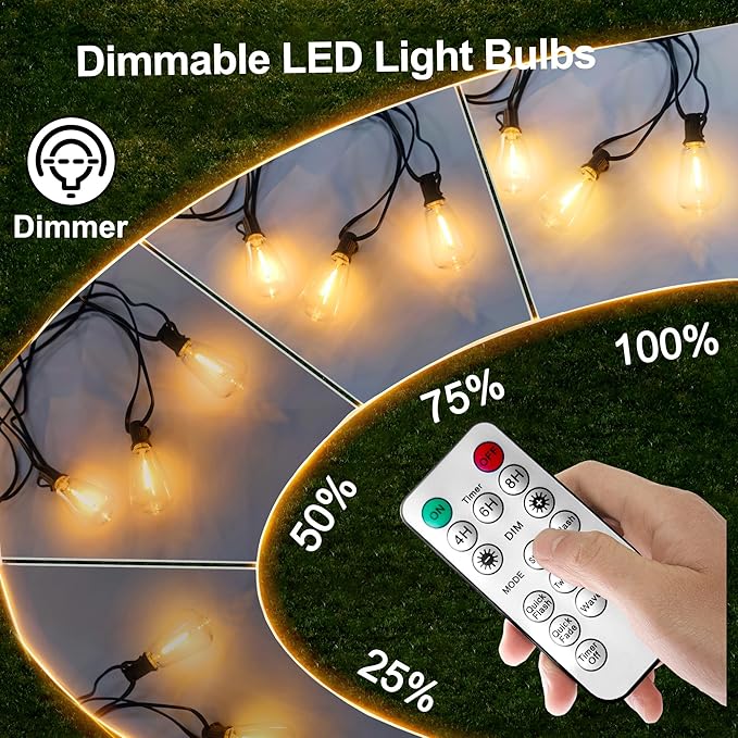 100FT Solar String Lights Outdoor Waterproof - Image 3