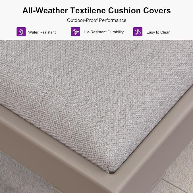 PURPLE LEAF Outdoor Chaise Lounge Set of 4 Aluminum Adjustable Patio Lounger - Image 3