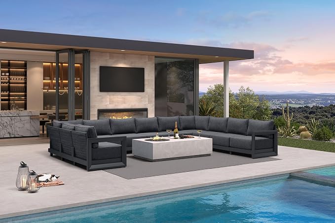 PURPLE LEAF Patio Furniture Set U-Shaped Outdoor Couch - Image 9