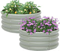 2-Pack 2x1ft Galvanized Raised Garden Bed, Outdoor Planter Bed, Metal Planter by Besebay