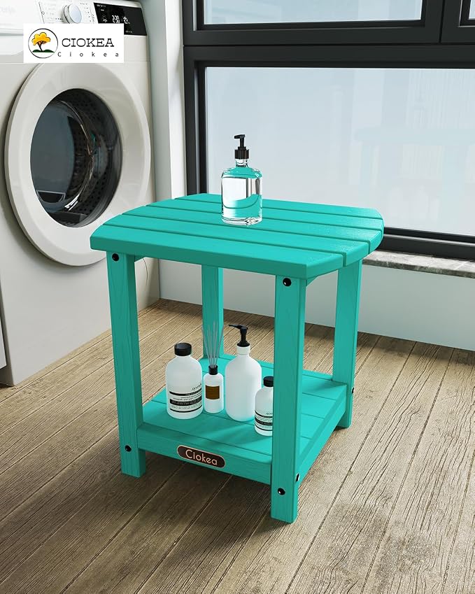 Ciokea Adirondack Outdoor Side Table, 2-Tier Sturdy Patio End Table Weather - Image 5