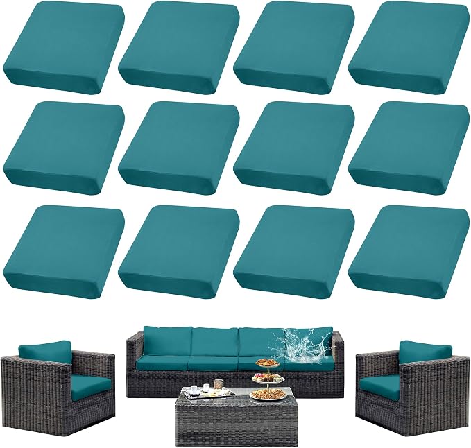 Outdoor Cushion Covers Set, Replacement by SUKAIKEQA