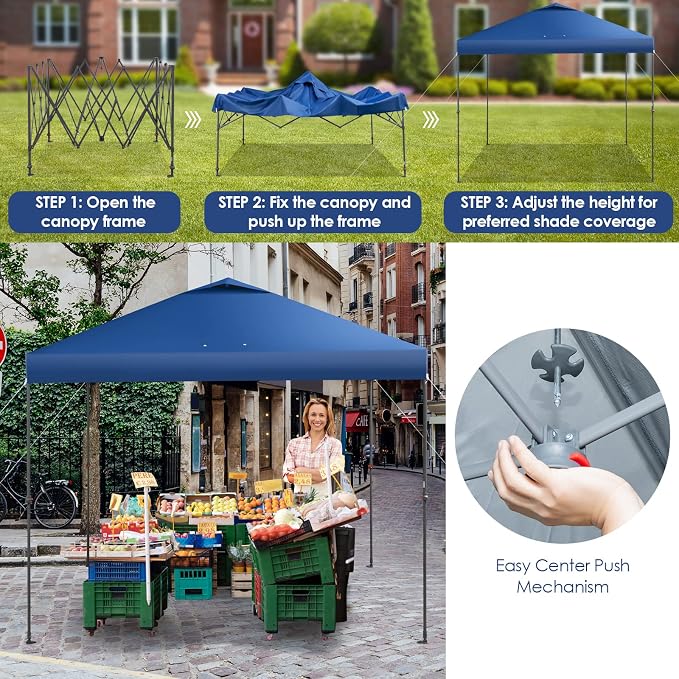 Tangkula 10x10 Ft Pop Up Canopy, Easy Set-up Instant Tent - Image 3