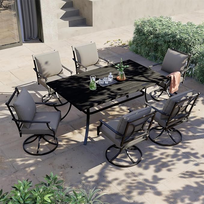 Grand patio Patio Dining Set for 2, E-Coated Outdoor Dining Set, 2 Swivel - Image 8