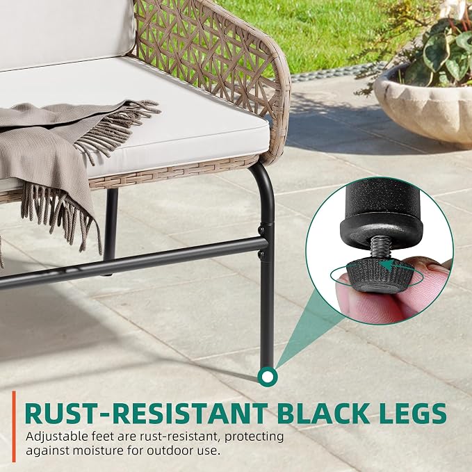 YITAHOME Patio Loveseat Wicker Outdoor Furniture, All Weather Rattan - Image 10