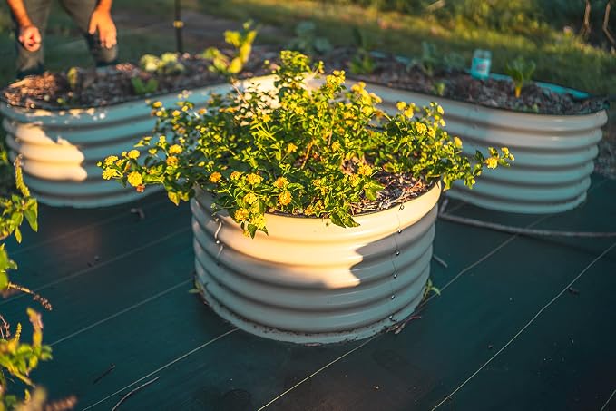 Vego garden 17" Tall 42" Round Raised Garden Bed Metal Raised Bed Planter Box - Image 2