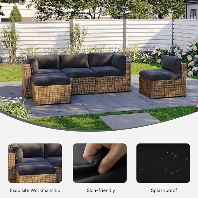 Aoxun 11pcs Patio Cushion Covers Replacement, Waterproof Outdoor Furniture - Image 6