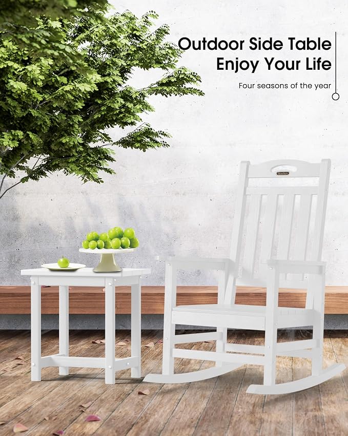 Outdoor Side Table – 17" HDPE Adirondack Side Table, Sturdy Small Outdoor Tables - Image 3