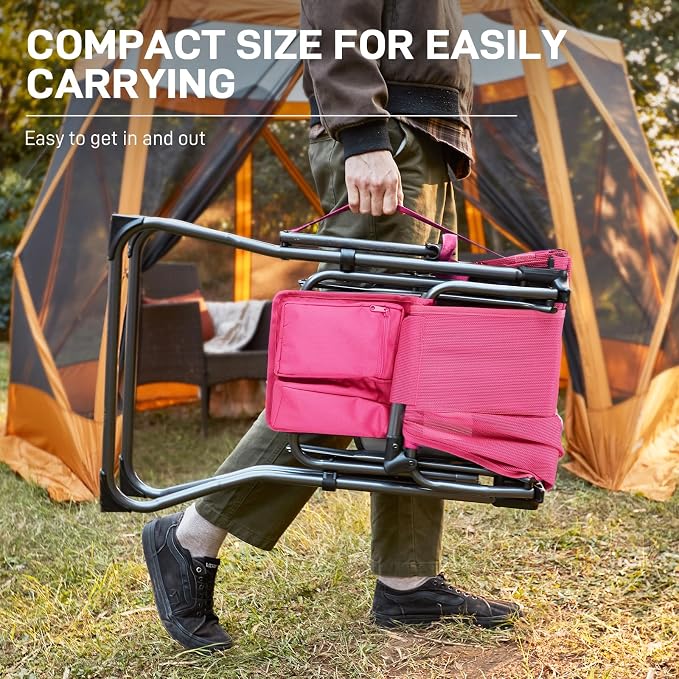 EVER ADVANCED Portable 30.7" Seat Height Tall Folding Camping Chair Directors - Image 5