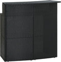 Festnight Garden Bar Table Black Rattan 47.2"x21.7"x43.3" Poly by Festnight
