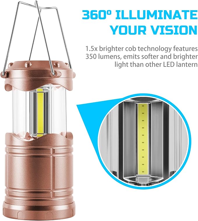 Lichamp LED Camping Lantern, 4 Pack Battery Powered Flashlight - Image 5