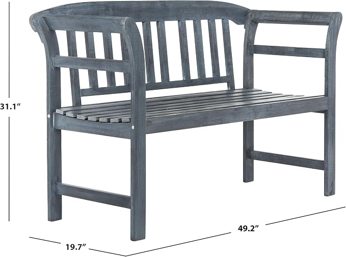 SAFAVIEH PAT6742A Outdoor Collection Porterville 2 Seat Bench - Image 3