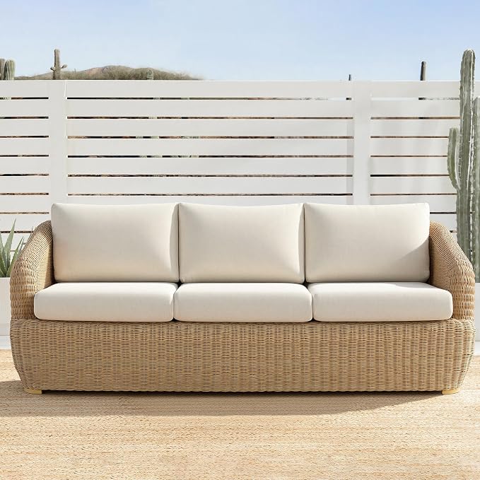 CHITA Patio Wicker 3-Seater Sofa - Image 8