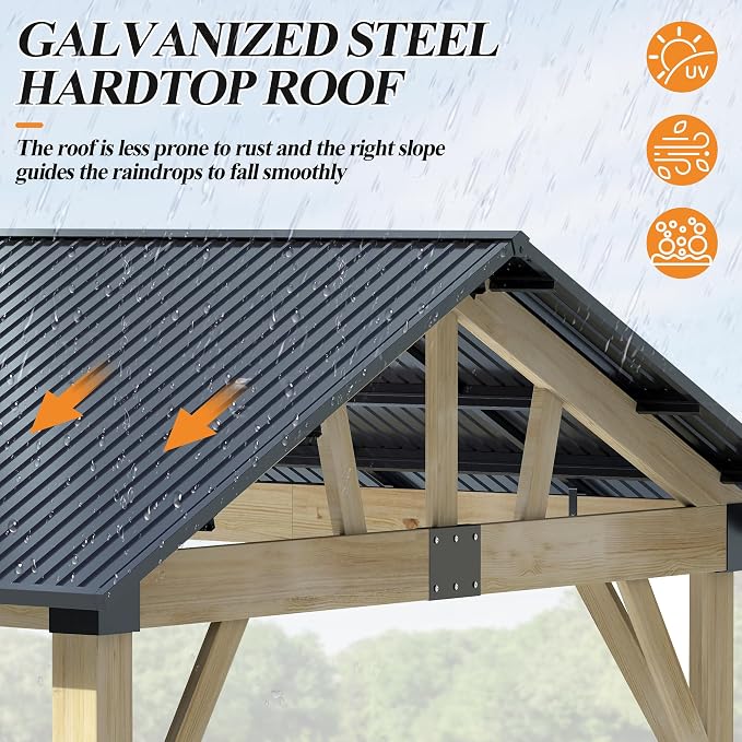 COVERONICS 10’x12’ Outdoor Wood Gazebo - Image 6
