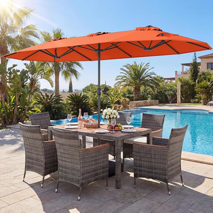 Tangkula 9 Piece Rattan Outdoor Dining Set by TANGKULA