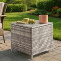 VINGLI Outdoor Side Table with Storage, 27-Gallon Patio Deck Box Outdoor Wicker by VINGLI