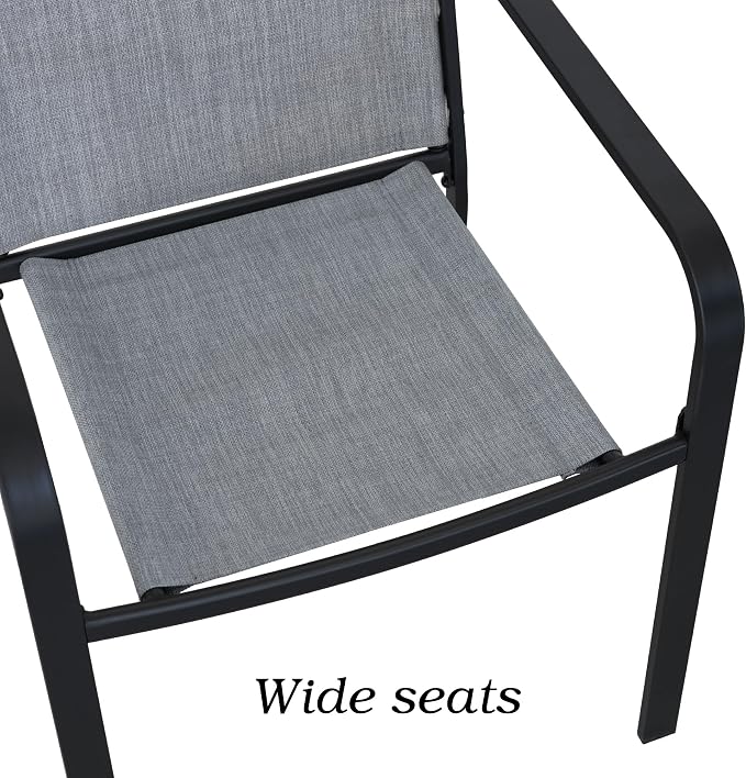 3-Piece Outdoor Dining Set, Small Metal Bistro Table - Image 5