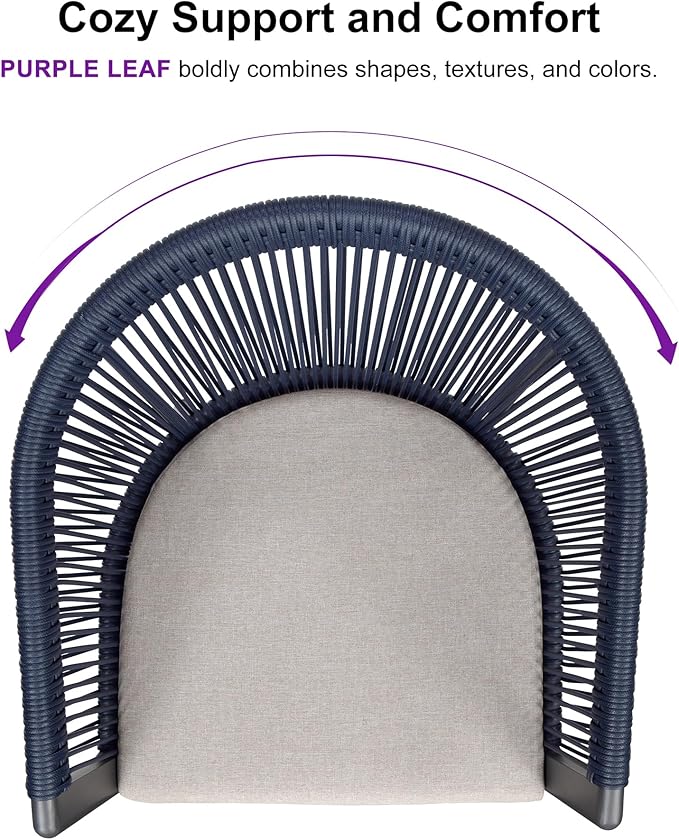 PURPLE LEAF Patio Dining Set for 10 All-Weather Wicker 11 Piece Aluminium - Image 3
